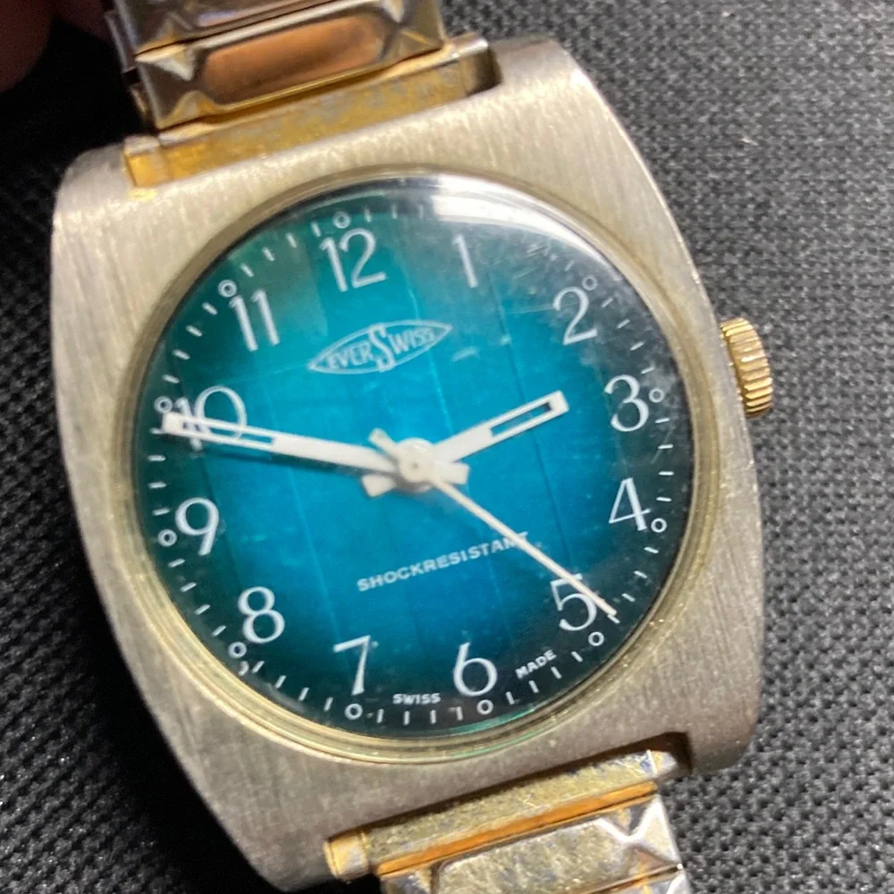 Vintage watch parts/restore lot.  EverSwiss, striped dial, Swiss made